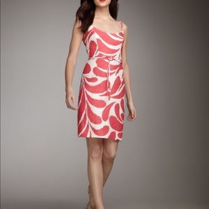 Milly Strappy Coral & White Sheath Dress